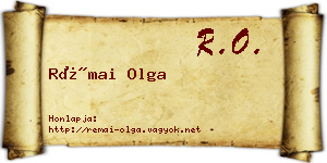 Rémai Olga névjegykártya